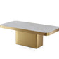Matt Gold Luxury Dining Table With Sintered Stone Top