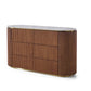 LUNE Modern Walnut Wood Sideboard With Sintered Stone Top