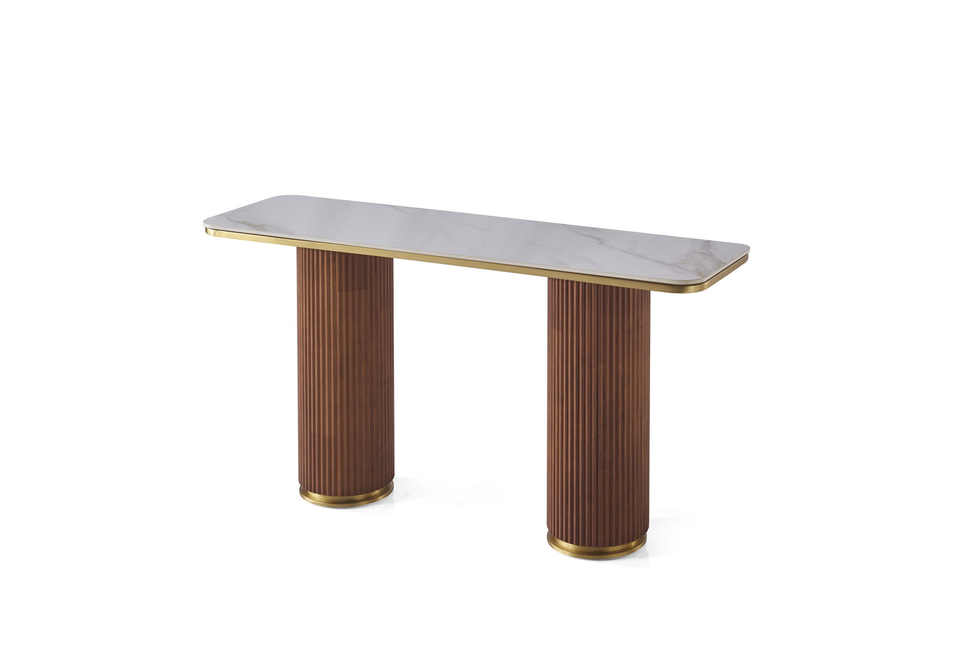 LUNE Luxury Modern Walnut Console Table