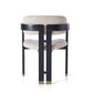 AIKO Modern Cream Fleece Dining Chair with Black Wooden Frame & Gold Foot Caps