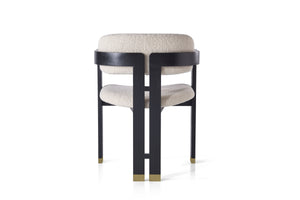 AIKO Modern Cream Fleece Dining Chair with Black Wooden Frame & Gold Foot Caps