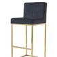 Modern Luxury Gold Black Velvet Bar Stools