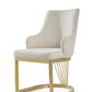SKYE Modern Luxury Gold Pearl White Fabric Dining Chair