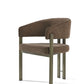 OPAL Modern Mocha Fabric Dining Chair with Bronze Metal Frame
