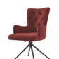 Modern Luxury Red Velvet Black Sand Finish Dining Chair