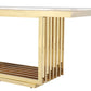 Table de salle à manger moderne de luxe dorée pour hôtel