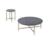 High End Forged Metal Water Glass Top Coffee Table Set