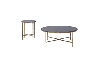 High End Forged Metal Water Glass Top Coffee Table Set