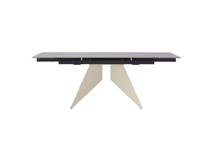 Modern Beige Extension Table With Light Vic Grey Sintered Stone