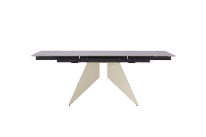 Modern Beige Extension Table With Light Vic Grey Sintered Stone