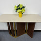 KIRA Luxury Travertine Sintered Stone Gold Walnut Veneer Console Table