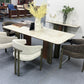 Elise Modern Luxury Brushed Bronze Dining Table with Sintered Stone Top