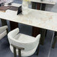 Elise Modern Luxury Brushed Bronze Dining Table with Sintered Stone Top