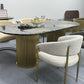 Alva Luxury Gold Black Sand Marble Dining Table