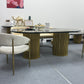 Alva Luxury Gold Black Sand Marble Dining Table