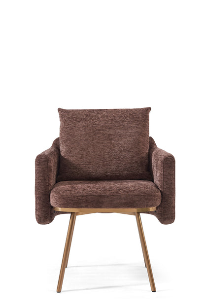 Pia Luxury Rose Gold Dining Chair With Cushion