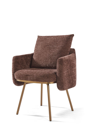 Pia Luxury Rose Gold Dining Chair With Cushion