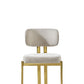 MERA Luxury Beige Upholstered Polished Gold Dining Chair