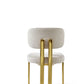 MERA Luxury Beige Upholstered Polished Gold Dining Chair