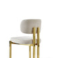 MERA Luxury Beige Upholstered Polished Gold Dining Chair