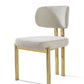 MERA Luxury Beige Upholstered Polished Gold Dining Chair