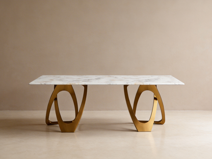 Clip - Matt Rose Gold Rectangular Dining Table