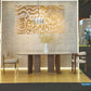 KIRA Modern Sintered Stone Dining Table with Walnut & Matt Gold Accents