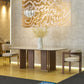 KIRA Modern Sintered Stone Dining Table with Walnut & Matt Gold Accents