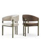 OPAL Modern Beige Fabric Dining Chair with Bronze Metal Frame