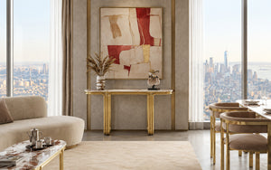 CIEL Luxury Gold Finish Stainless Steel Console Table Foshan Furniture Factory
