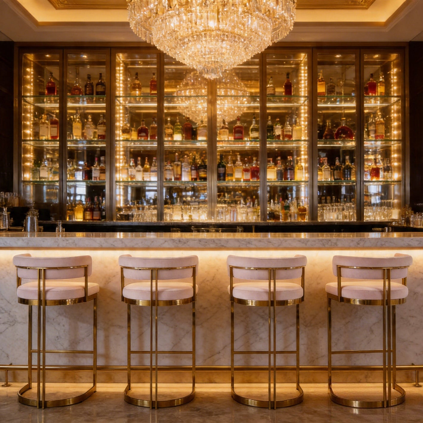 Modern Luxury Gold Bar Stools For Home And Hotel Bar Space