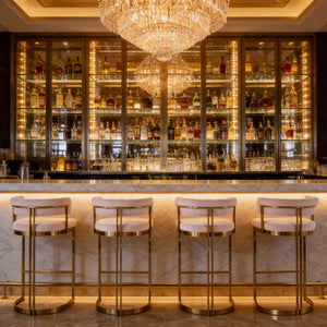 Modern Luxury Gold Bar Stools For Home And Hotel Bar Space